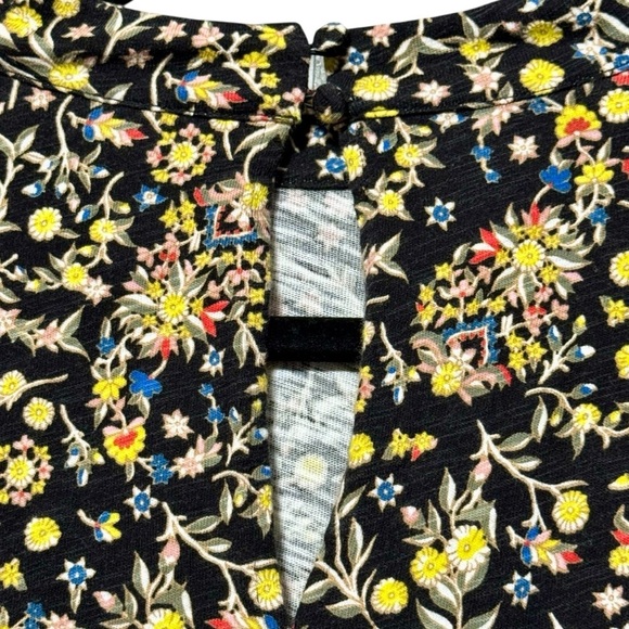 Boden Floral Print High Neck Short Sleeve Knee Length Cotton Dress Size 6L - Picture 8 of 13